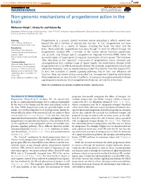 Non-Genomic Mechanisms of Progesterone Action in the Brain