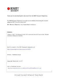 PLEASE DO NOT REMOVE THIS PAGE the Brosnan Centre from Community Service to Social Action