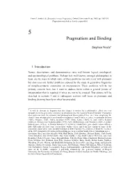 Pragmatism and Binding