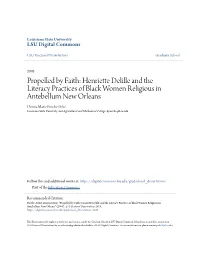 Propelled by Faith: Henriette Delille and the Literacy Practices of Black