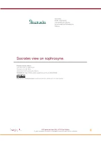 Socrates View on Sophrosyne