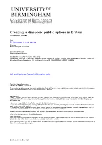 University of Birmingham Creating a Diasporic Public Sphere In