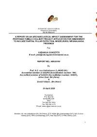 1 a Report on an Archaeological Impact