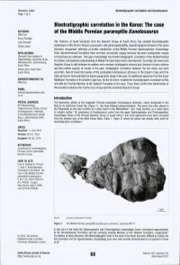Biostratigraphic Correiation in Tiie Karoo
