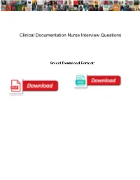 Clinical Documentation Nurse Interview Questions