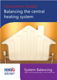 Consumer Guide: Balancing the Central Heating System
