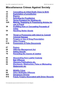 Counting Rules for Miscellaneous Crimes Against Society