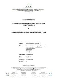 East Farndon Community Flood Risk and Mitigation Investigation Community Drainage Maintenance Plan