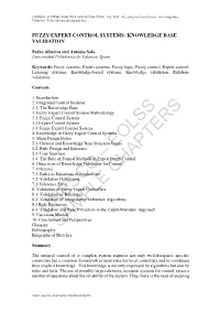 Fuzzy Expert Control Systems: Knowledge Base Validation - Pedro Albertos and Antonio Sala