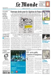 LE MONDE/PAGES&lt;UNE&gt;