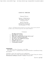 LOGICAL DREAMS Saharon Shelah Institute of Mathematics The