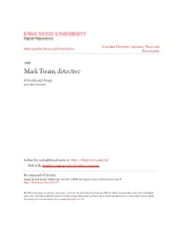 Mark Twain, Detective Richard Joseph Knapp Iowa State University