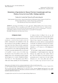 Stimulation of Spermiation by Human Chorionic Gonadotropin and Carp Pituitary Extract in Grass Puffer, Takifugu Niphobles
