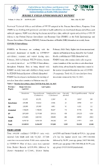 Weekly Field Epidemiology Report