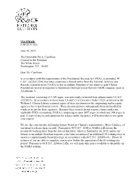 Clinton Presidential Records in Response to Mandatory Declassification Review (MDR) Requests Listed in Attachment A