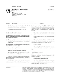 General Assembly Official Records Fifty-Fourth Session