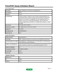 Primepcr™Assay Validation Report