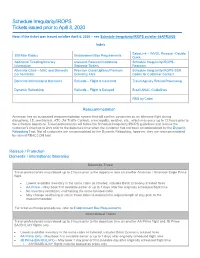 Schedule Irregularity/IROPS Tickets Issued Prior to April 8, 2020