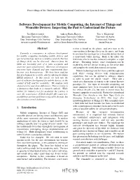 Software Development for Mobile Computing, the Internet of Things and Wearable Devices: Inspecting the Past to Understand the Future