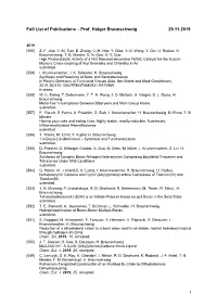 1 Full List of Publications – Prof. Holger Braunschweig 29.11.2019