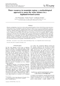 A Methodological Approach to Assess the Water Balance in a Highland-Lowland-System