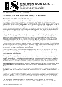 AZERBAIJAN: the Boy Who (Officially) Doesn't Exist