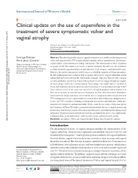 Clinical Update on the Use of Ospemifene in the Treatment of Severe Symptomatic Vulvar and Vaginal Atrophy