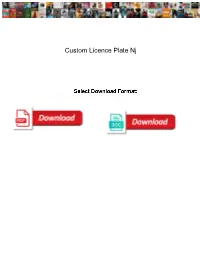 Custom Licence Plate Nj