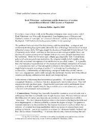 * Draft--Published Citation with Permission, Please Dark Vibrations