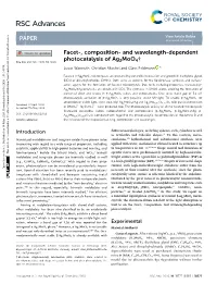 Facet-, Composition- and Wavelength-Dependent Photocatalysis of Ag2moo4