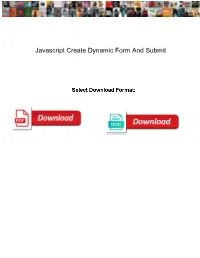 Javascript Create Dynamic Form and Submit