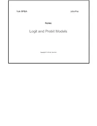 Logit and Probit Models