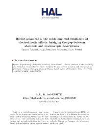 Recent Advances in the Modelling and Simulation