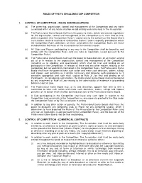 Rules of the Fa Challenge Cup Competition 1. Control