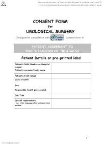 Stent Insertion Under General Anasthesia Patient Identifier/Label Statement of Patient
