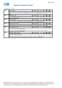 Sydney Program Guide