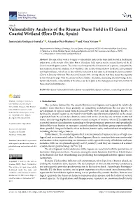 Vulnerability Analysis of the Riumar Dune Field in El Garxal Coastal Wetland (Ebro Delta, Spain)