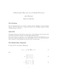 A Relativistic Electron in a Coulomb Potential