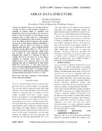 Array Data Structure