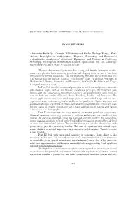 Ational Principles in Mathematics, Physics