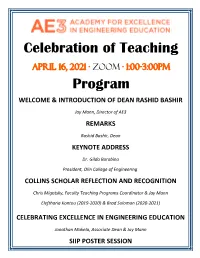 Celebration of Teaching Program