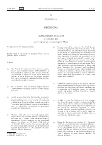 COUNCIL DECISION 2012/642/CFSP of 15 October 2012 Concerning Restrictive Measures Against Belarus