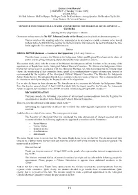Extract from Hansard [ASSEMBLY