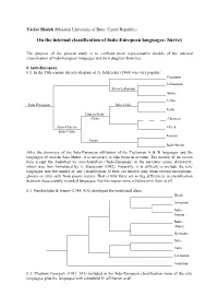 Internal Classification of Indo-European Languages: Survey