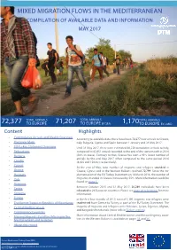 Mixed Migration Flows in the Mediterranean Compilation of Available Data and Information May 2017