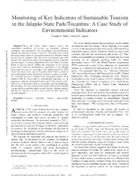 Monitoring of Key Indicators of Sustainable Tourism in the Jalapão State Park/Tocantins: a Case Study of Environmental Indicators Veruska C