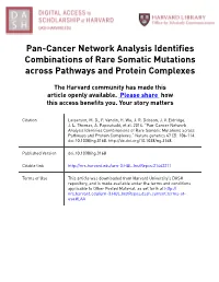 Pan-Cancer Network Analysis Identifies Combinations of Rare Somatic Mutations Across Pathways and Protein Complexes