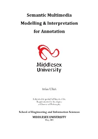 Semantic Multimedia Modelling & Interpretation for Annotation