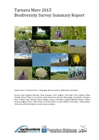 Tarnava Mare 2015 Biodiversity Survey Summary Report