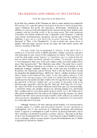 The Meaning and Origin of the Tantras
